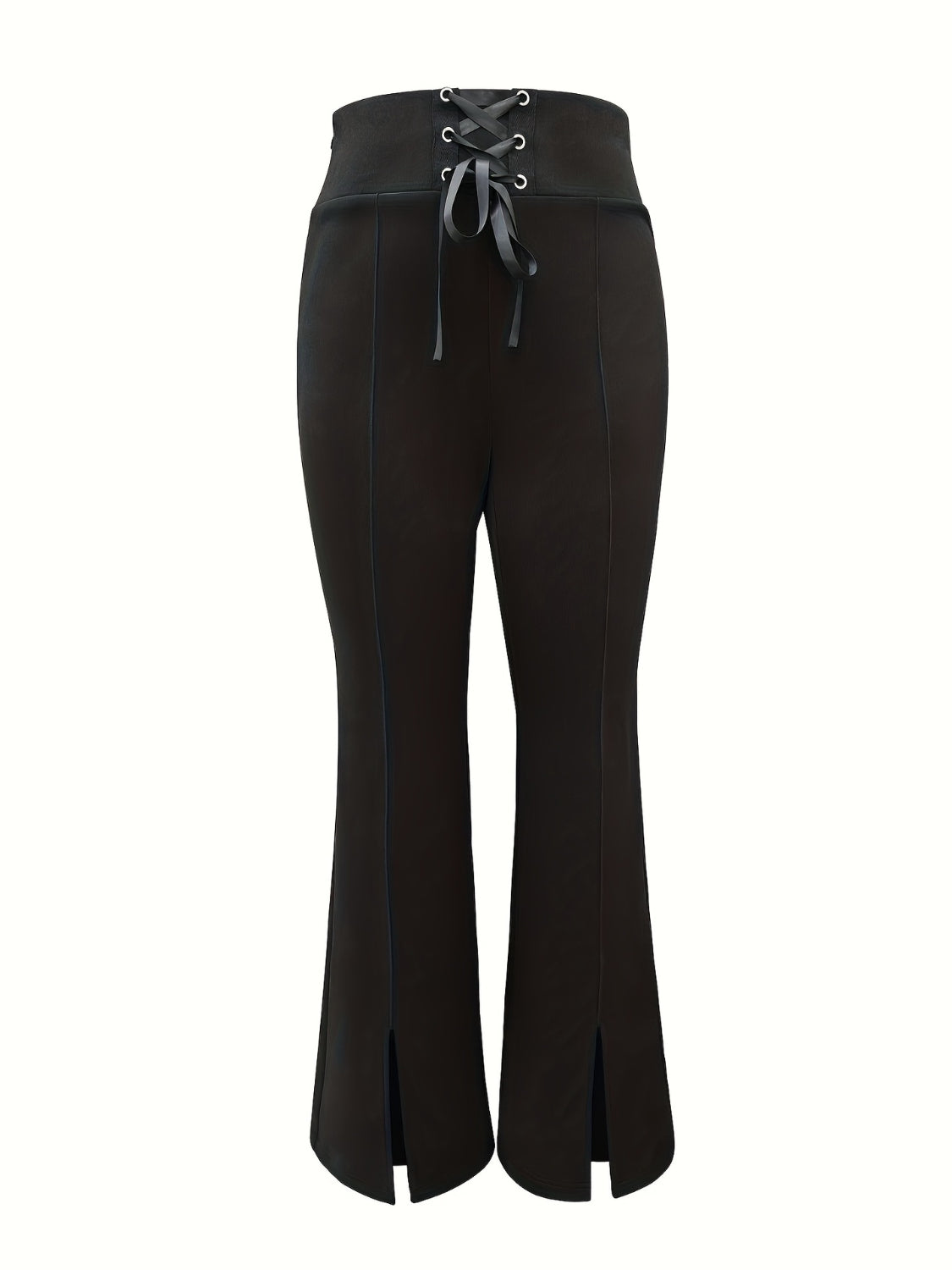 Lace Up Slit Bootcut Pants - The Goddess Galleries