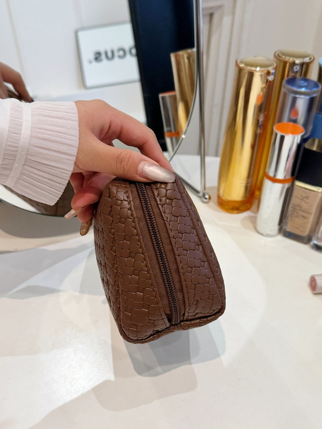 PU Leather Woven Clutch - The Goddess Galleries