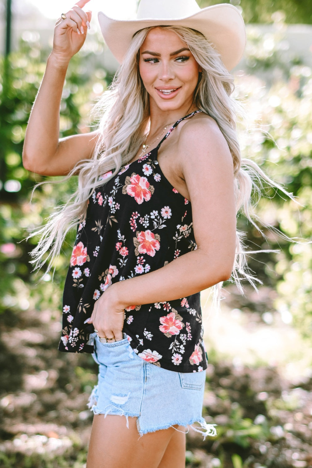 Floral Spaghetti Strap Cami - The Goddess Galleries