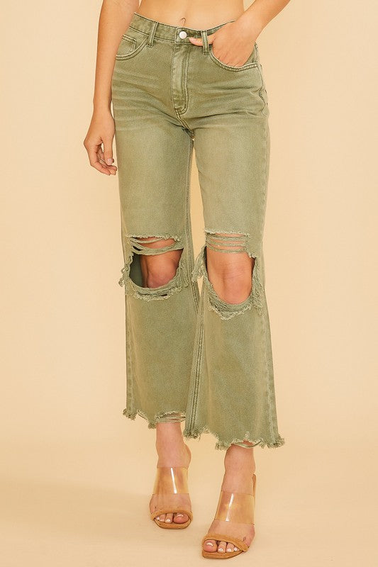 Annie Wear Distressed Raw Hem Jeans - The Goddess Galleries