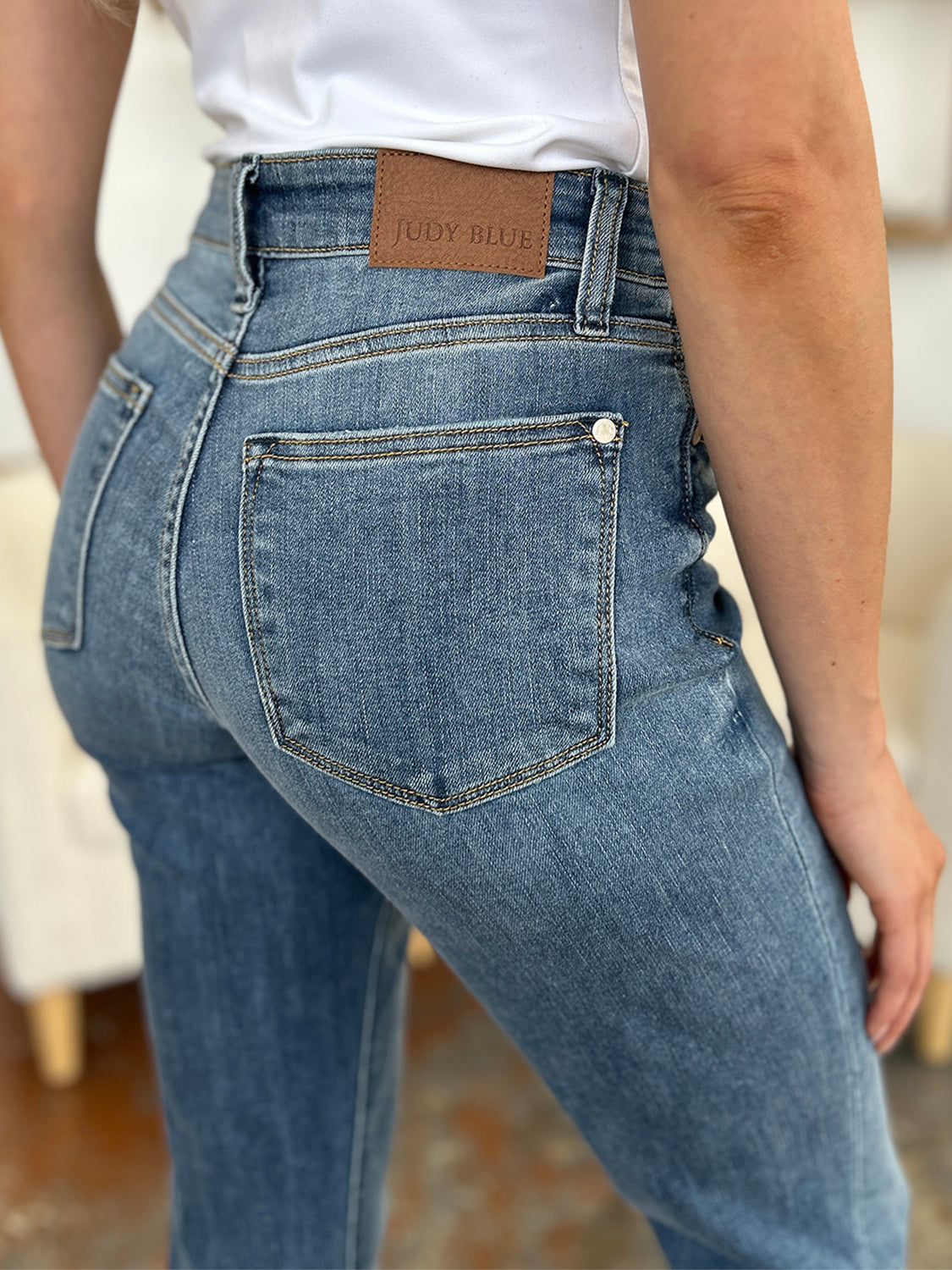 Judy Blue Full Size Cuffed Hem Slim Jeans - The Goddess Galleries