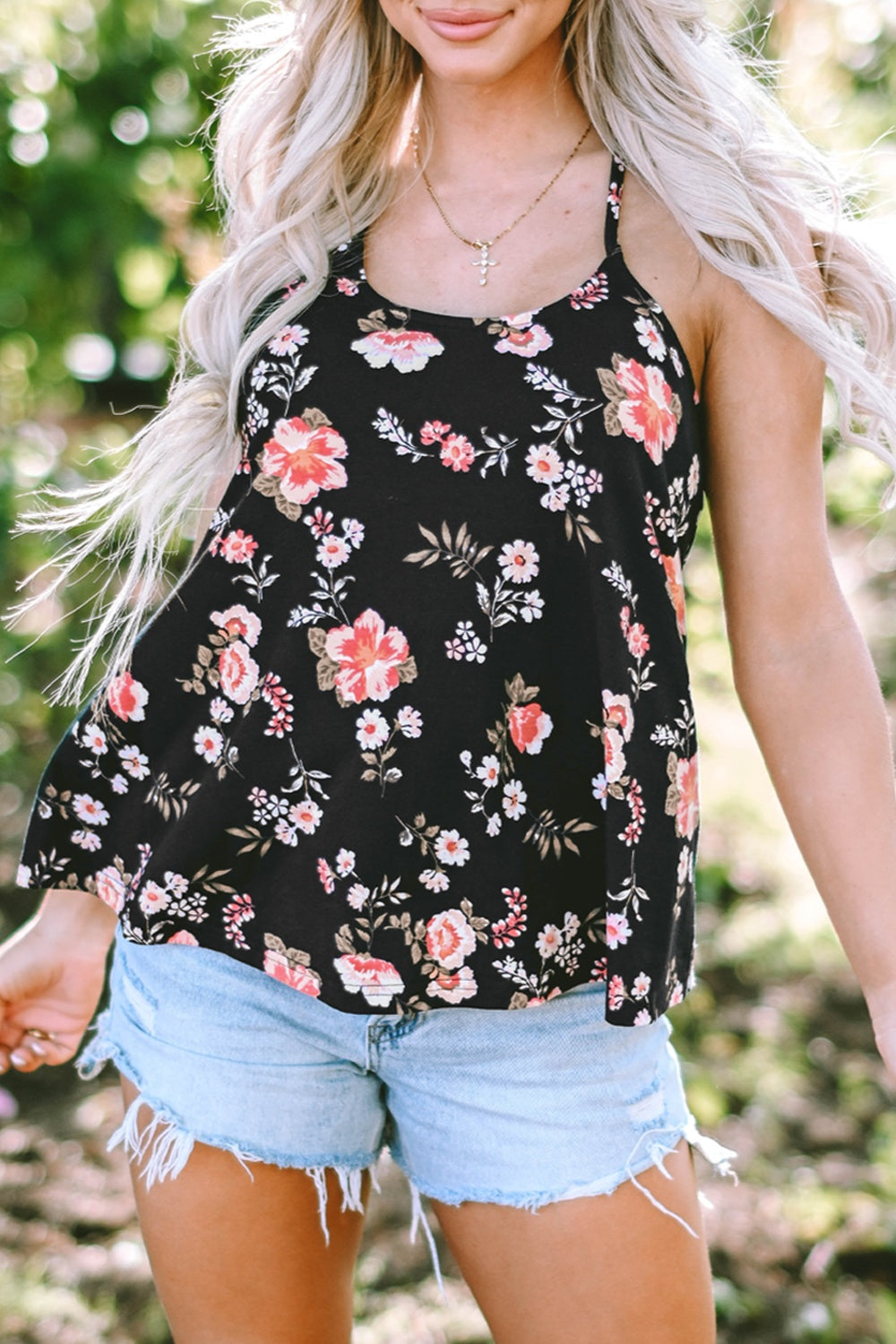 Floral Spaghetti Strap Cami - The Goddess Galleries