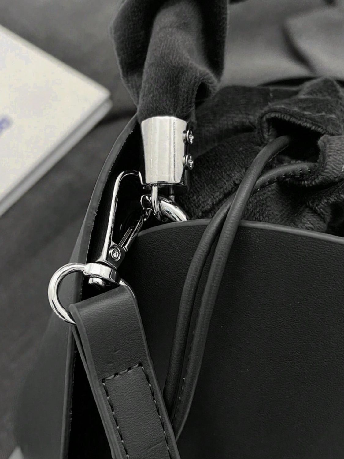 PU Leather Drawstring Bucket Bag - The Goddess Galleries