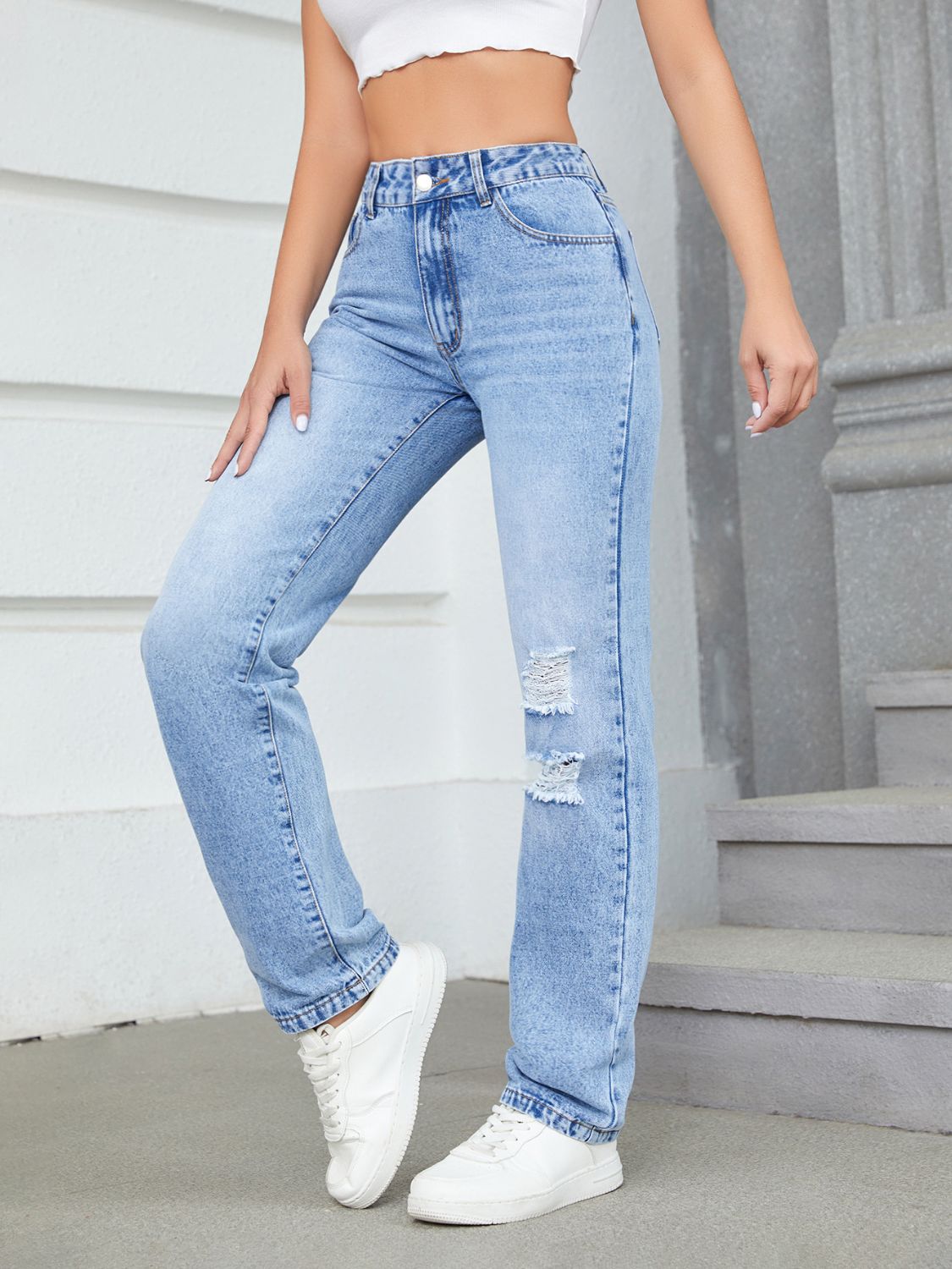 Distressed Jeans with Pockets - The Goddess Galleries