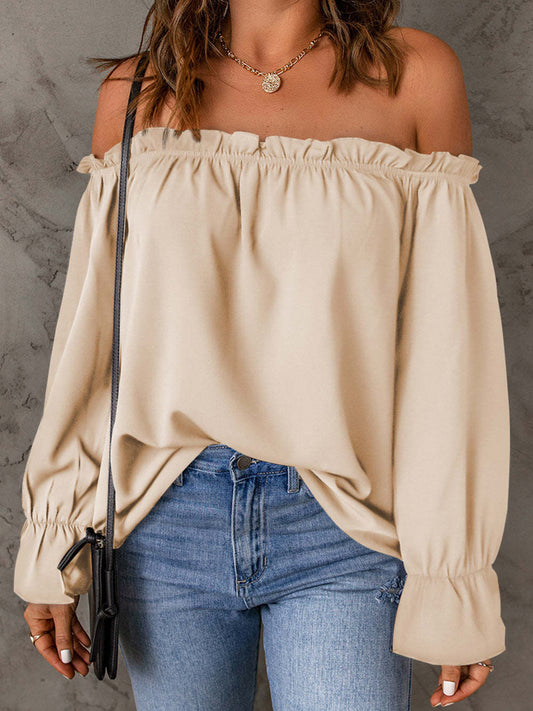 Off-Shoulder Flounce Sleeve Blouse - The Goddess Galleries
