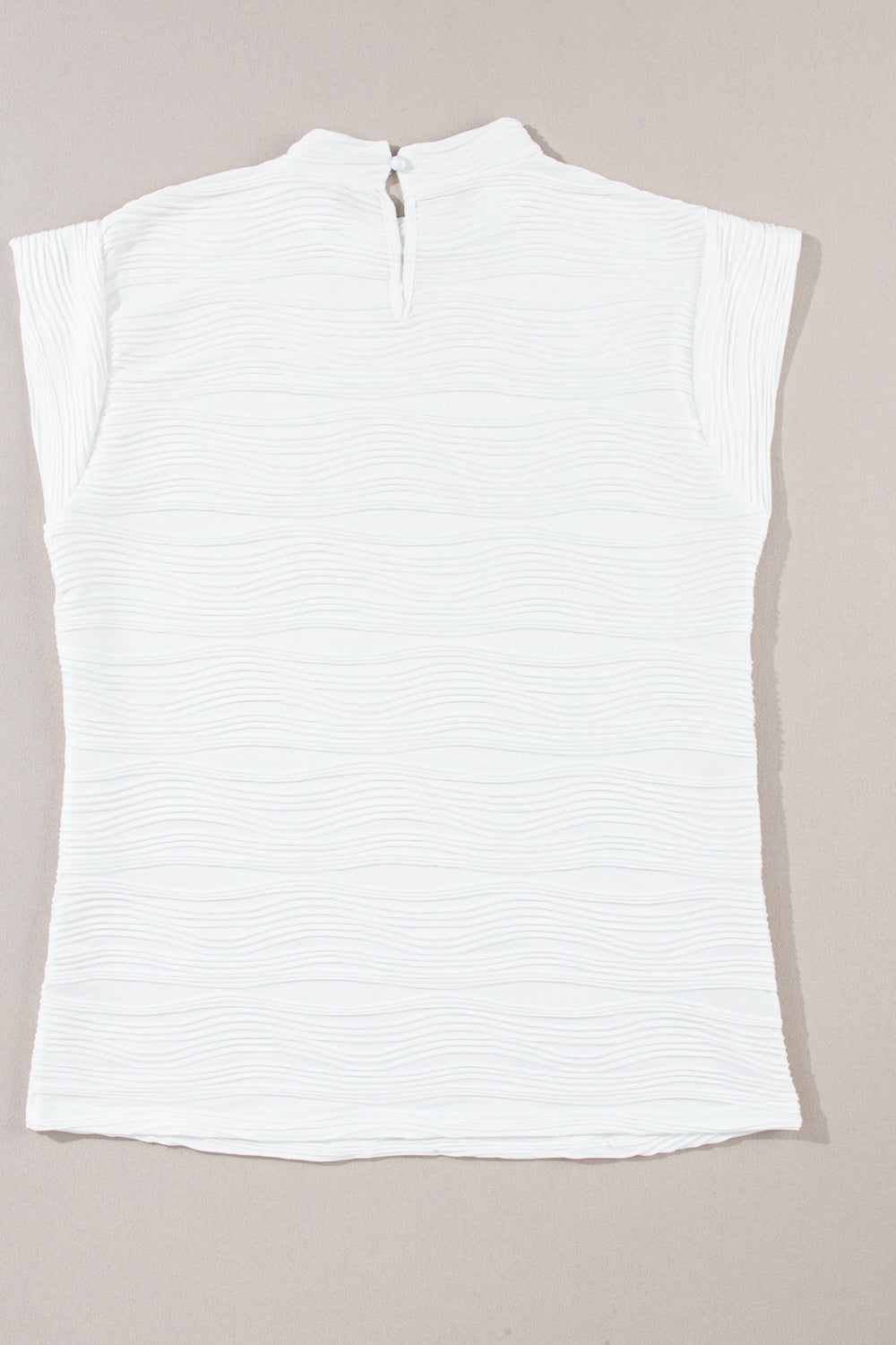 Textured Mock Neck Cap Sleeve Top - The Goddess Galleries
