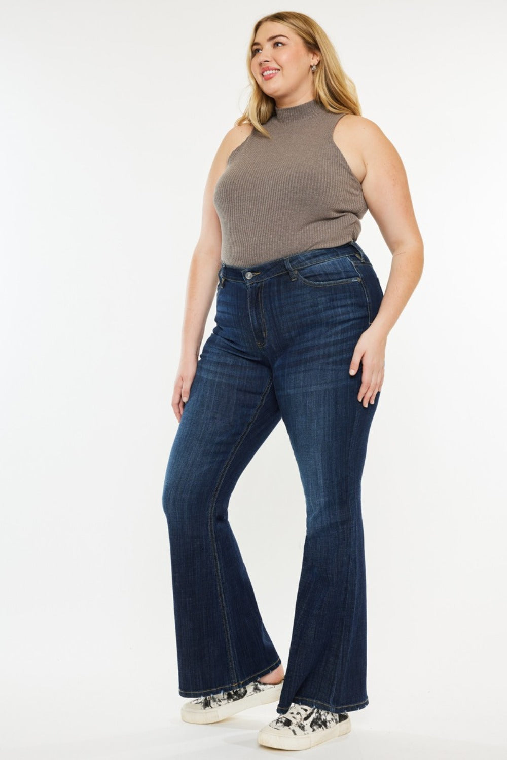 Kancan Full Size Mid Rise Flare Jeans - The Goddess Galleries