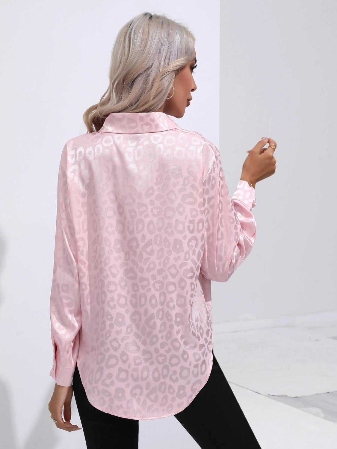 Printed Collared Neck Buttoned Shirt - The Goddess Galleries