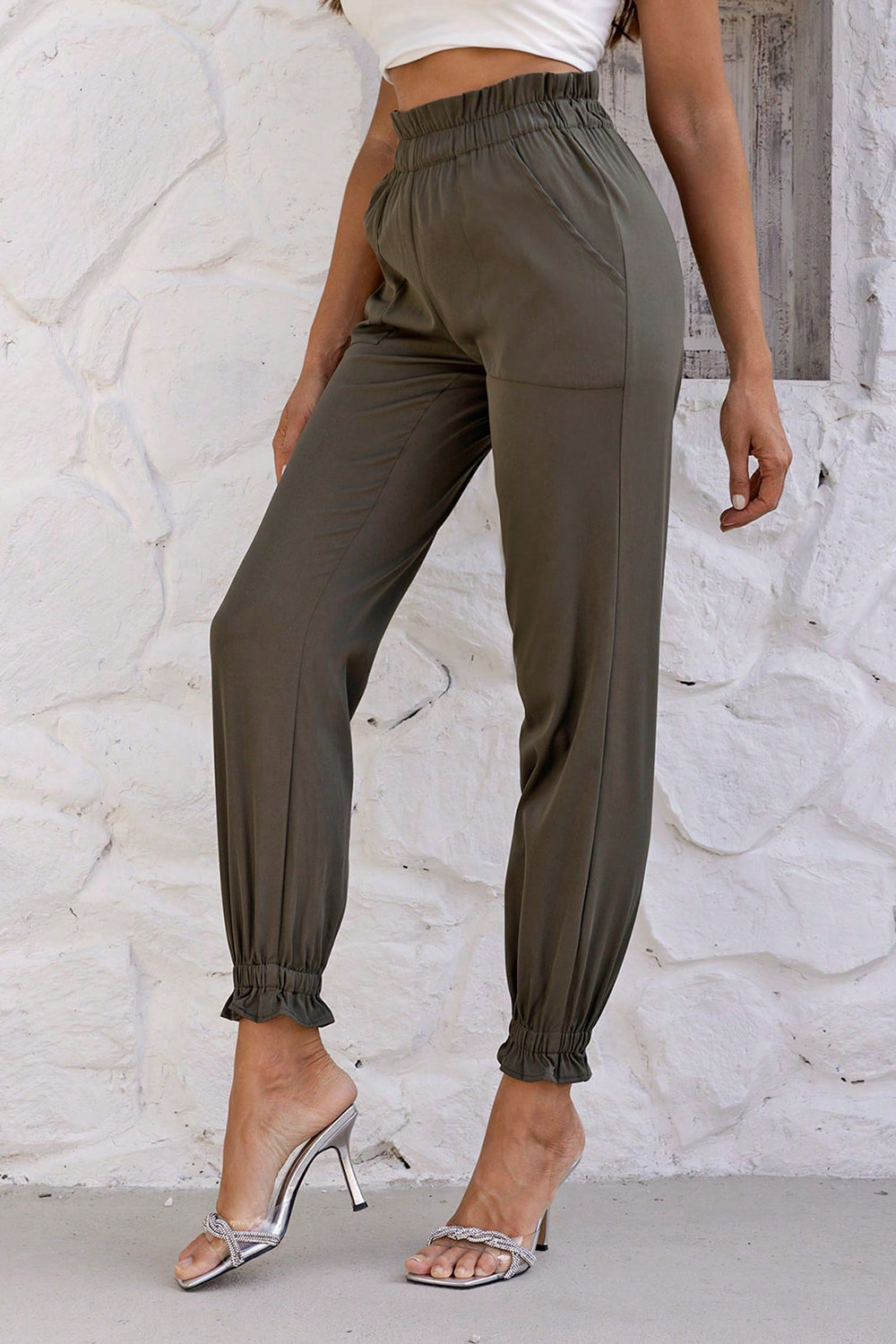Paperbag Waist Pants with Pockets - The Goddess Galleries