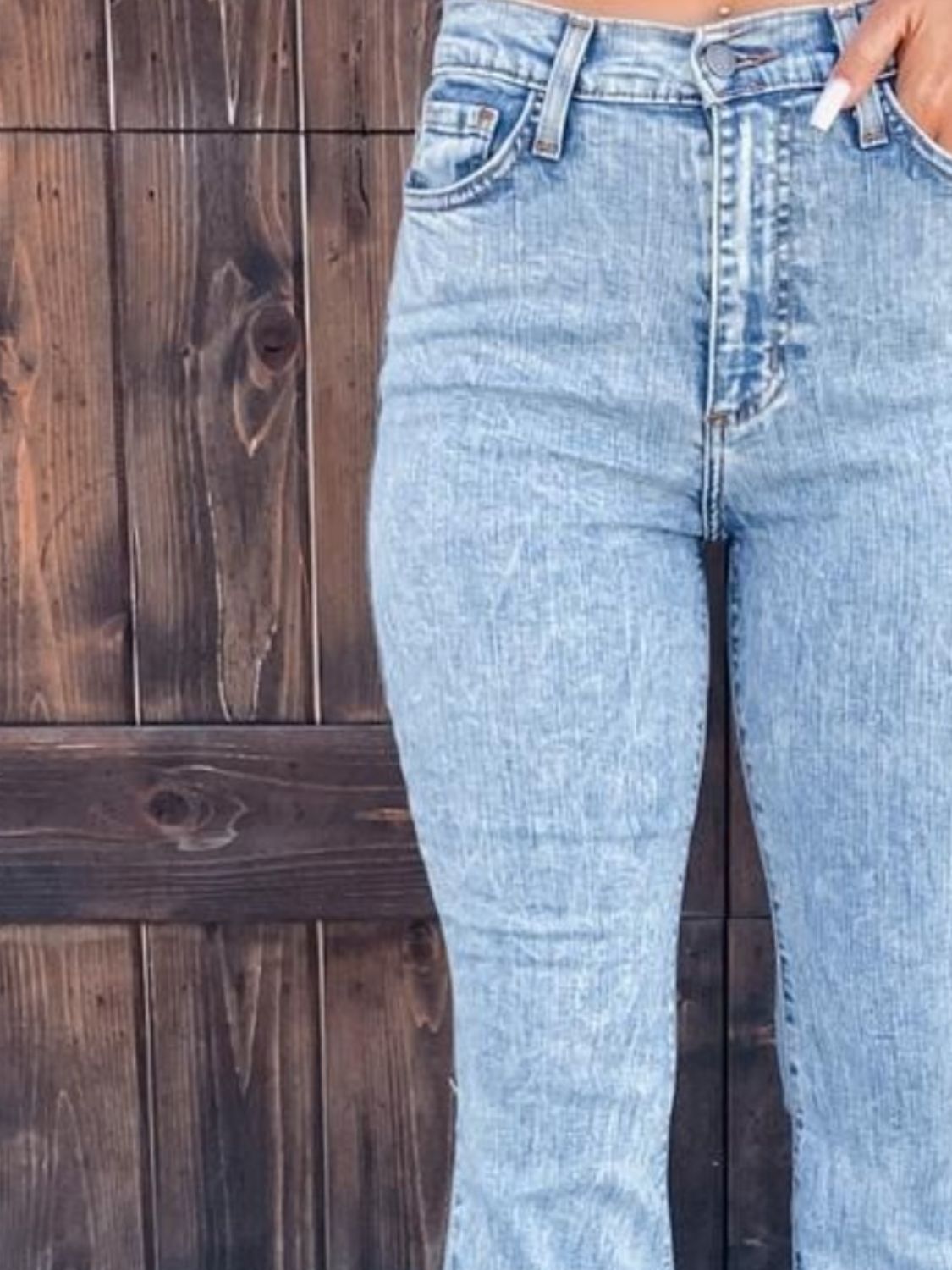 Raw Hem Bootcut Jeans - The Goddess Galleries