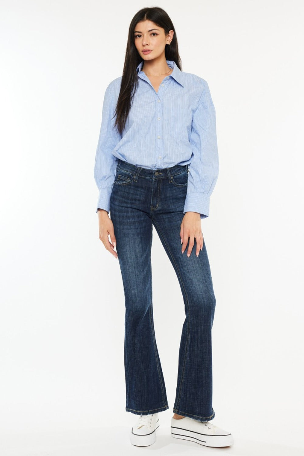 Kancan Full Size Mid Rise Flare Jeans - The Goddess Galleries