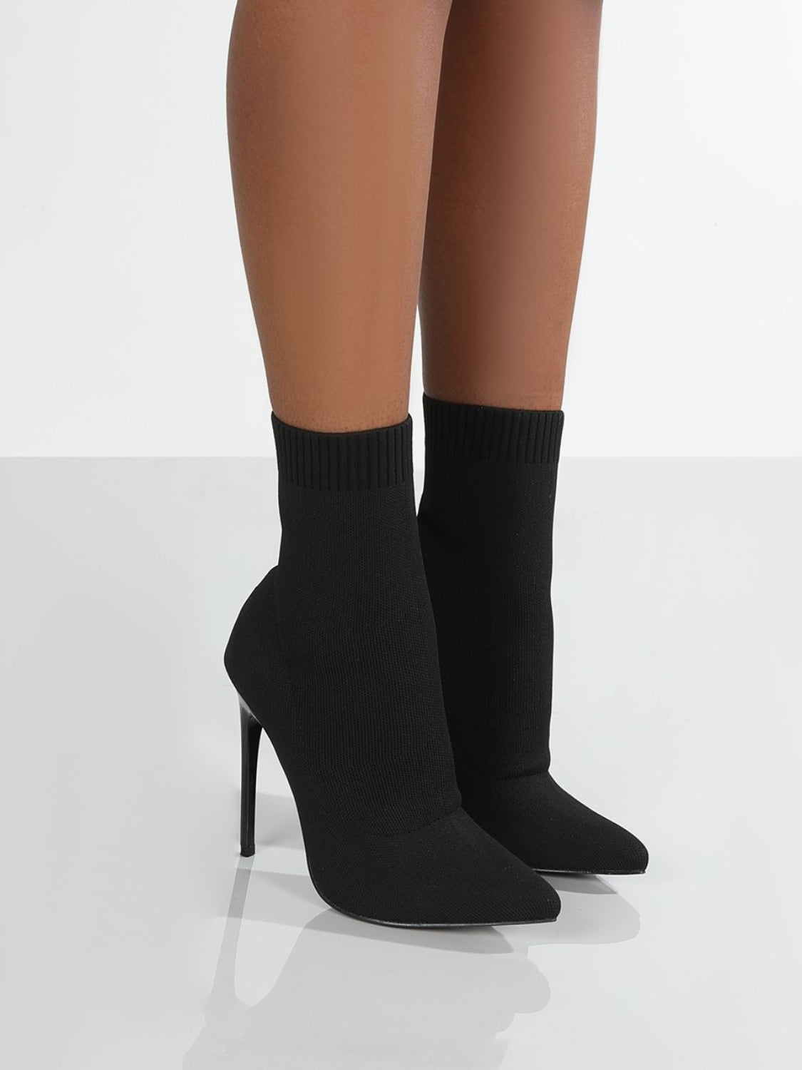 Mesh Point Toe Stiletto Boots - The Goddess Galleries