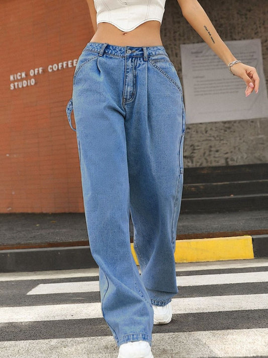 Wide Leg Jeans with Pockets - The Goddess Galleries