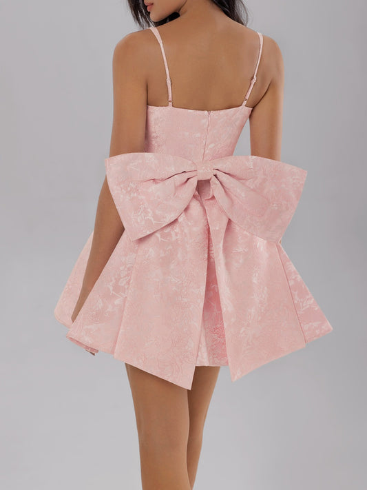 Satin Mini Cami Dress with Bow - The Goddess Galleries
