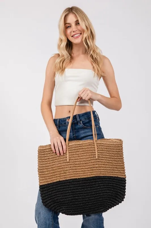 Fame Straw Braided Beach Tote Bag - The Goddess Galleries
