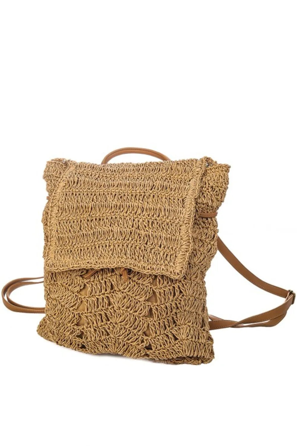 Fame Straw Braided Fashion Backpack - The Goddess Galleries