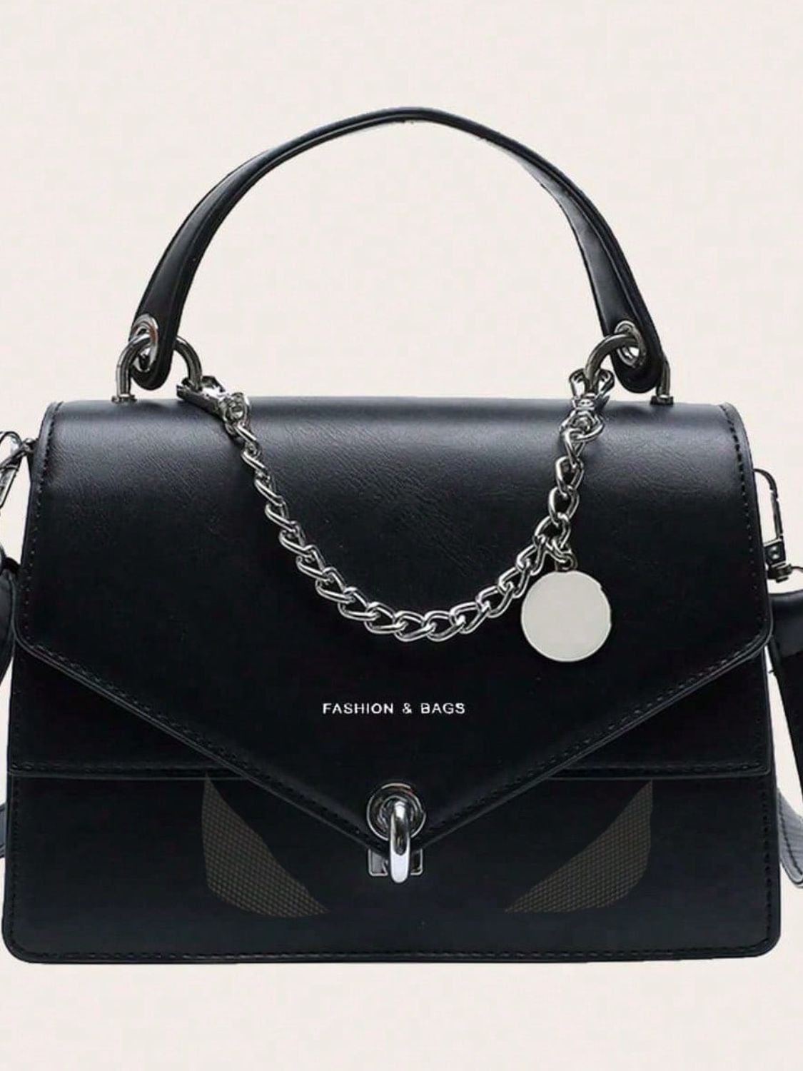 Chain PU Leather Detachable Shoulder Strap Handbag - The Goddess Galleries