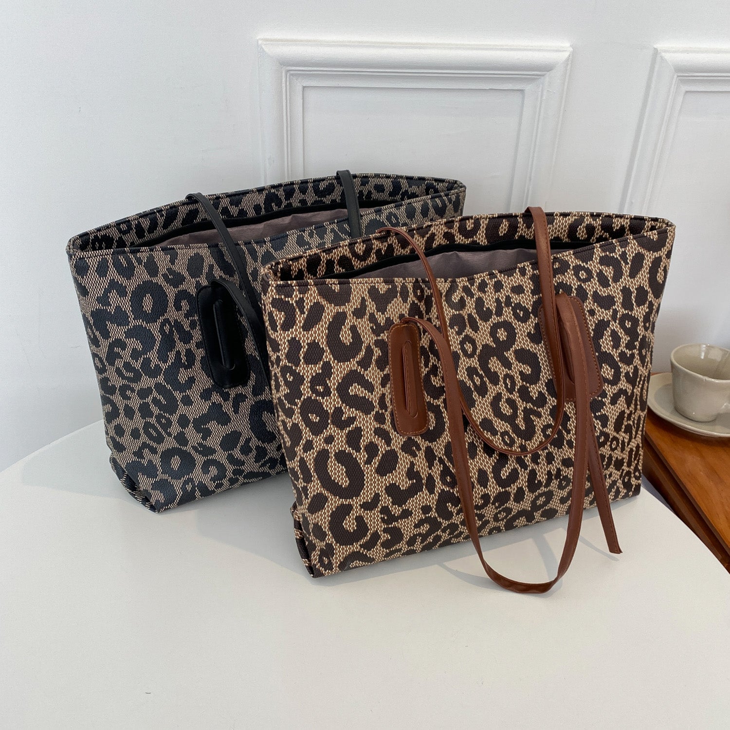 PU Leather Leopard Tote Bag - The Goddess Galleries