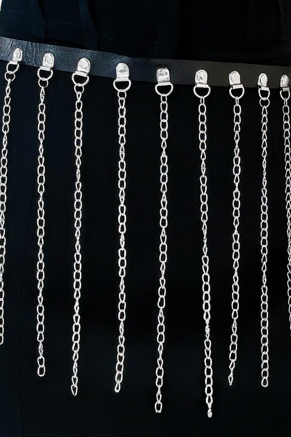 Fringed Chain PU Leather Belt - The Goddess Galleries