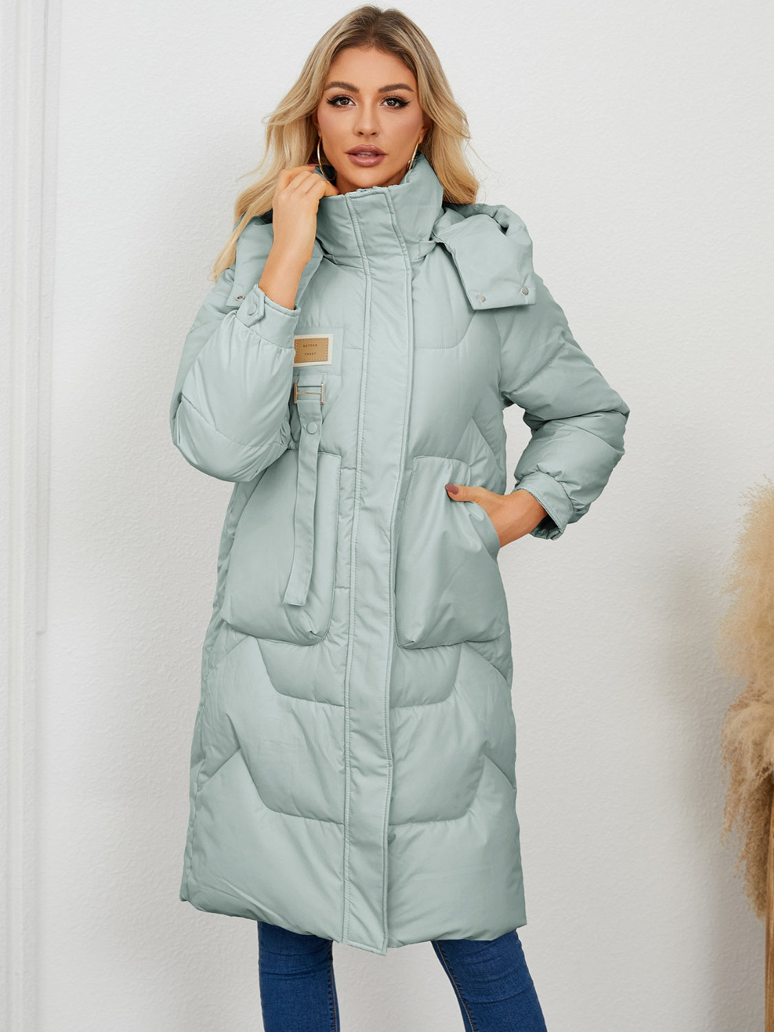 Long Sleeve Longline Hooded Winter Coat - The Goddess Galleries