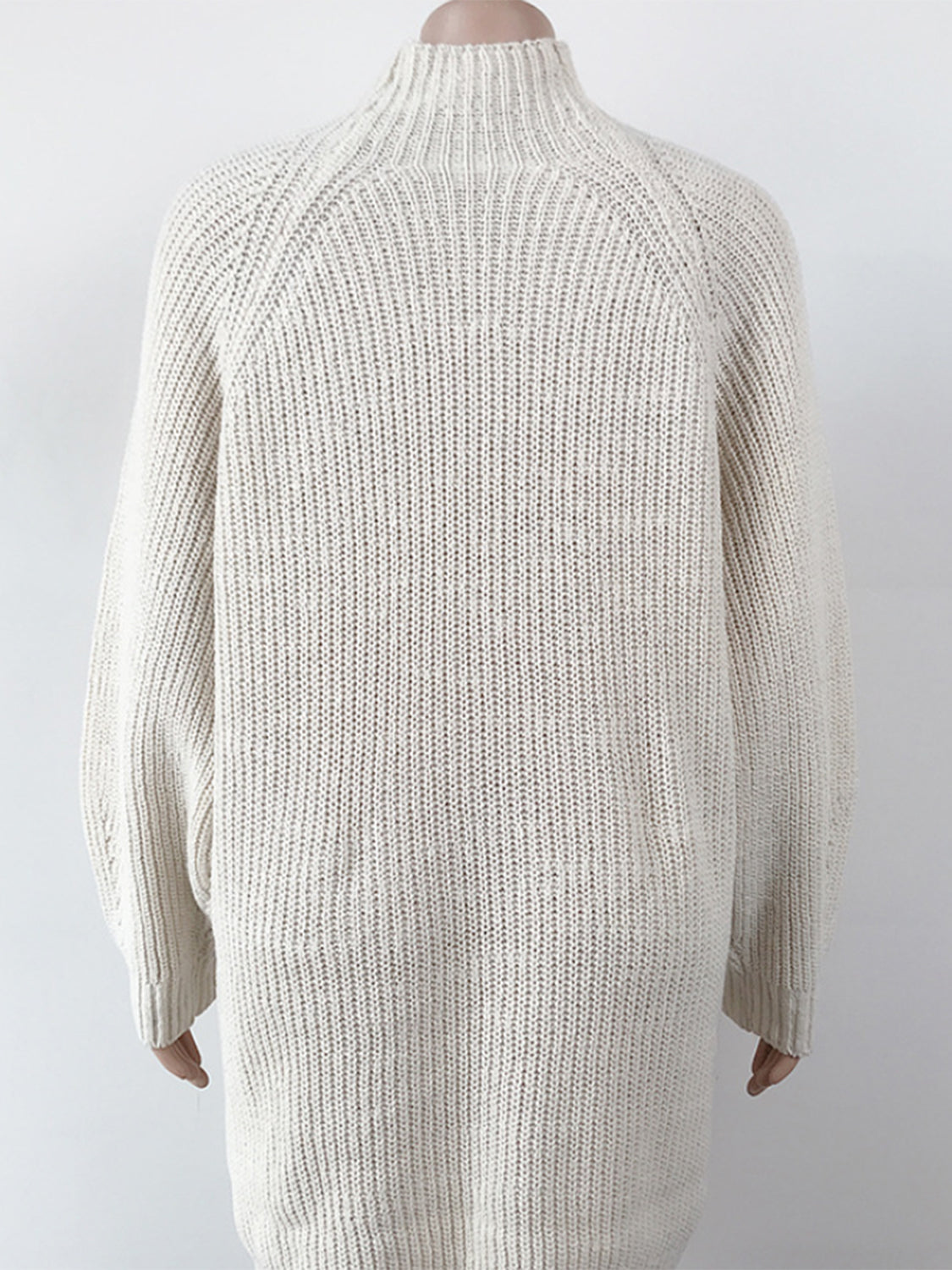 Mock Neck Dropped Shoulder Sweater Dress - The Goddess Galleries
