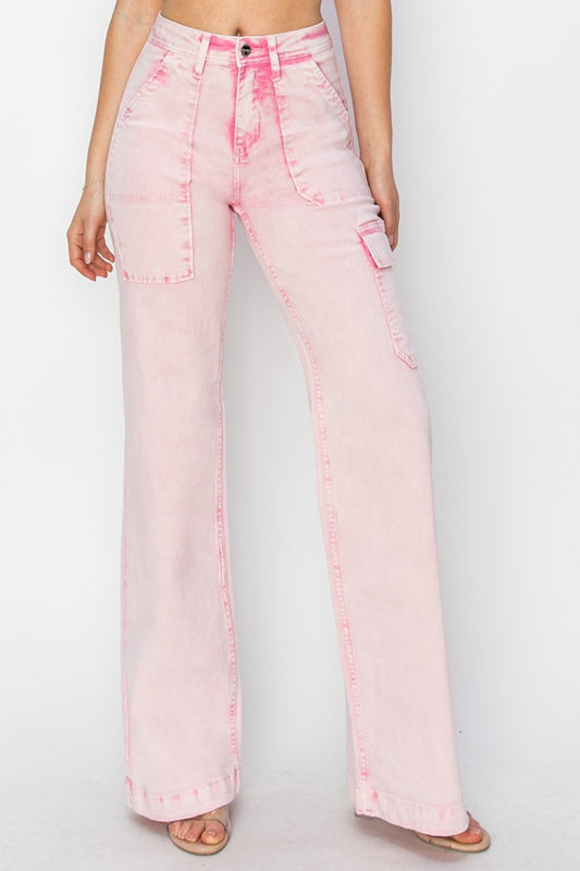 RISEN Full Size High Rise Cargo Pocket Jeans - The Goddess Galleries