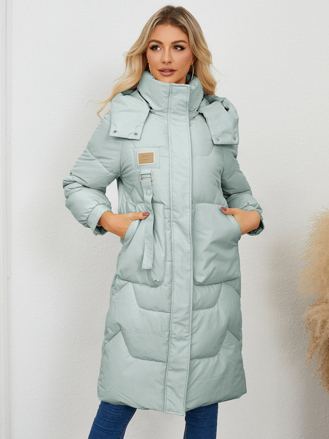Long Sleeve Longline Hooded Winter Coat - The Goddess Galleries