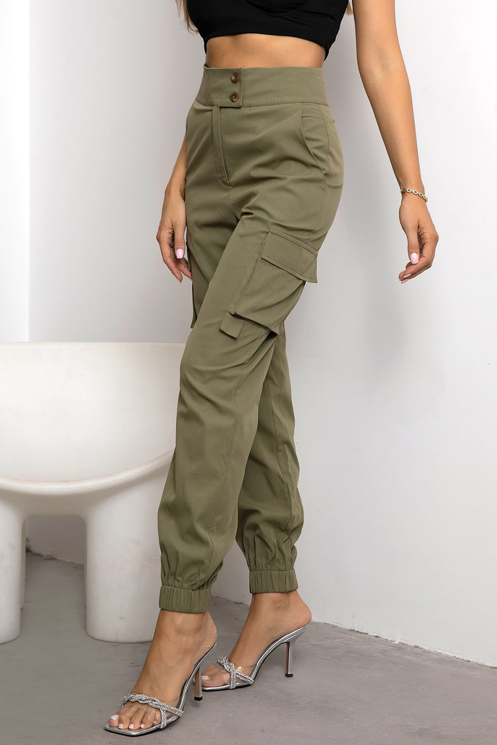 High Waist Cargo Pants - The Goddess Galleries