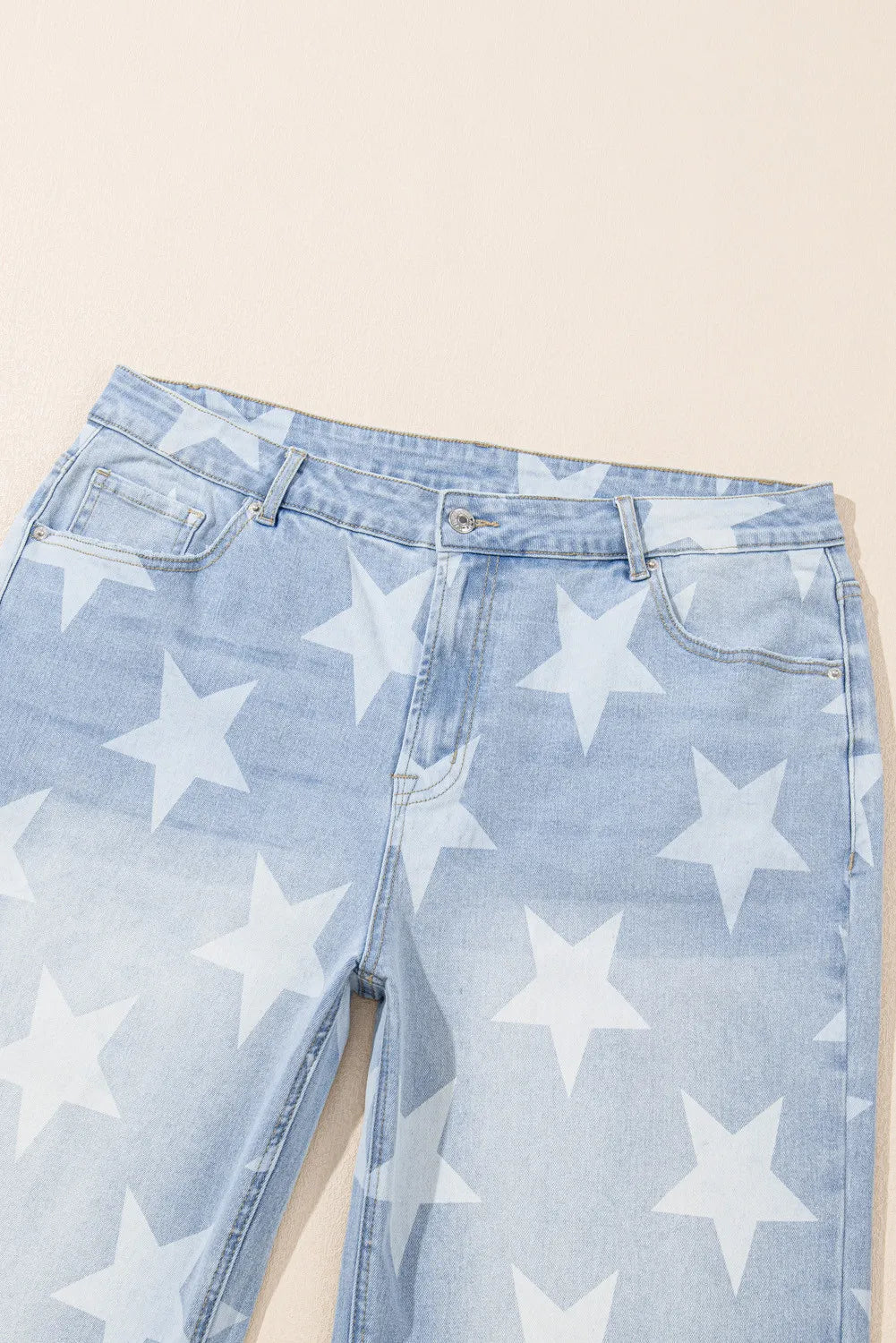 Plus Size Star Straight Leg Jeans with Pockets - The Goddess Galleries