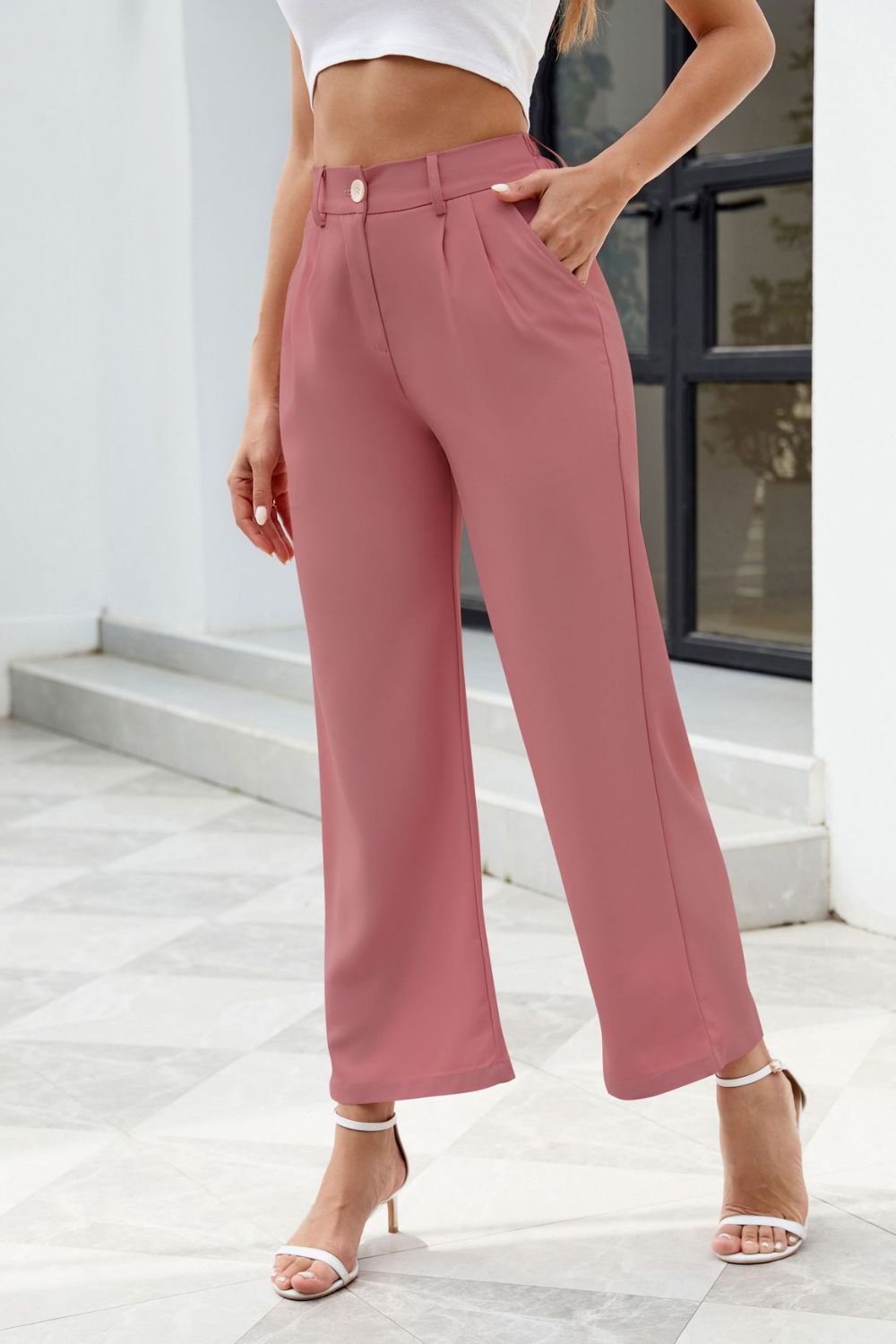 Pocketed High Waist Pants - The Goddess Galleries