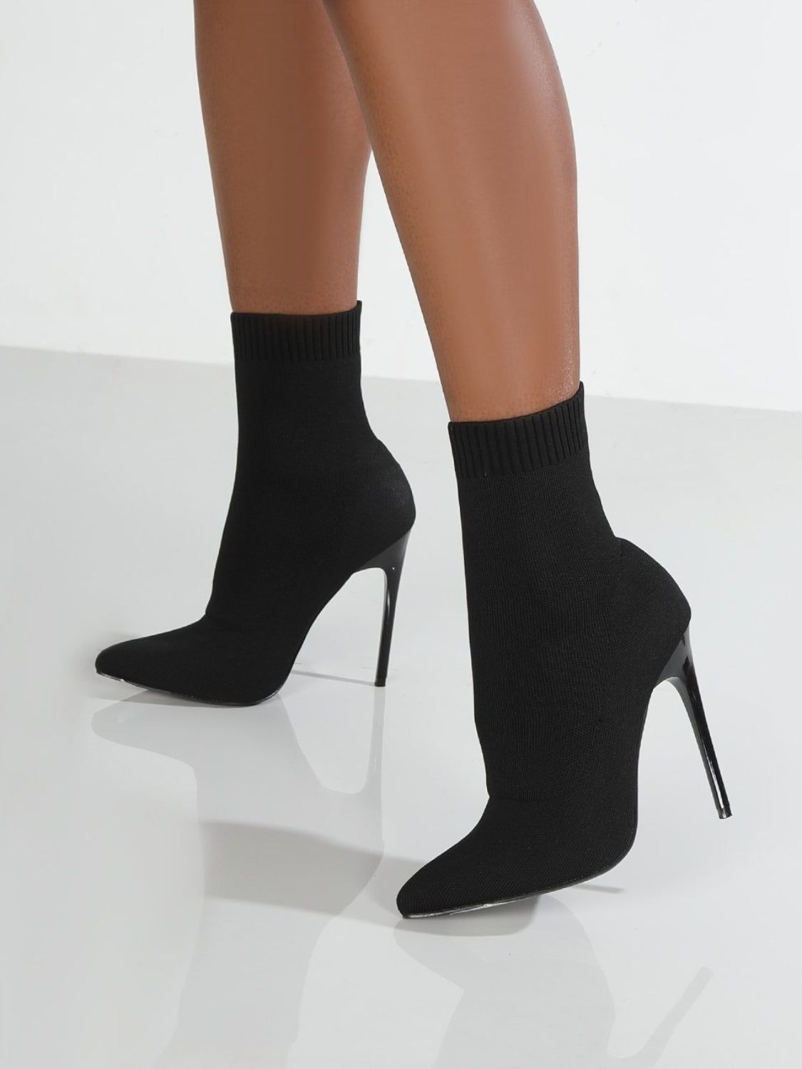 Mesh Point Toe Stiletto Boots - The Goddess Galleries