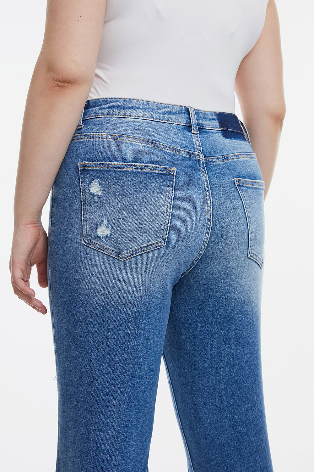 BAYEAS Full Size Mid Waist Distressed Ripped Straight Jeans - The Goddess Galleries
