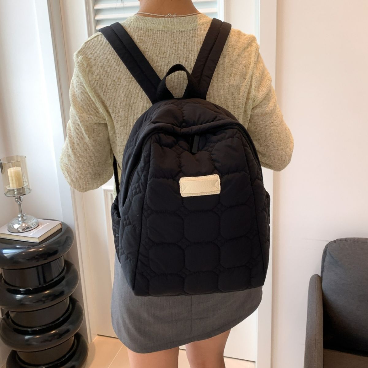 Quilted Polyester Backpack Bag - The Goddess Galleries