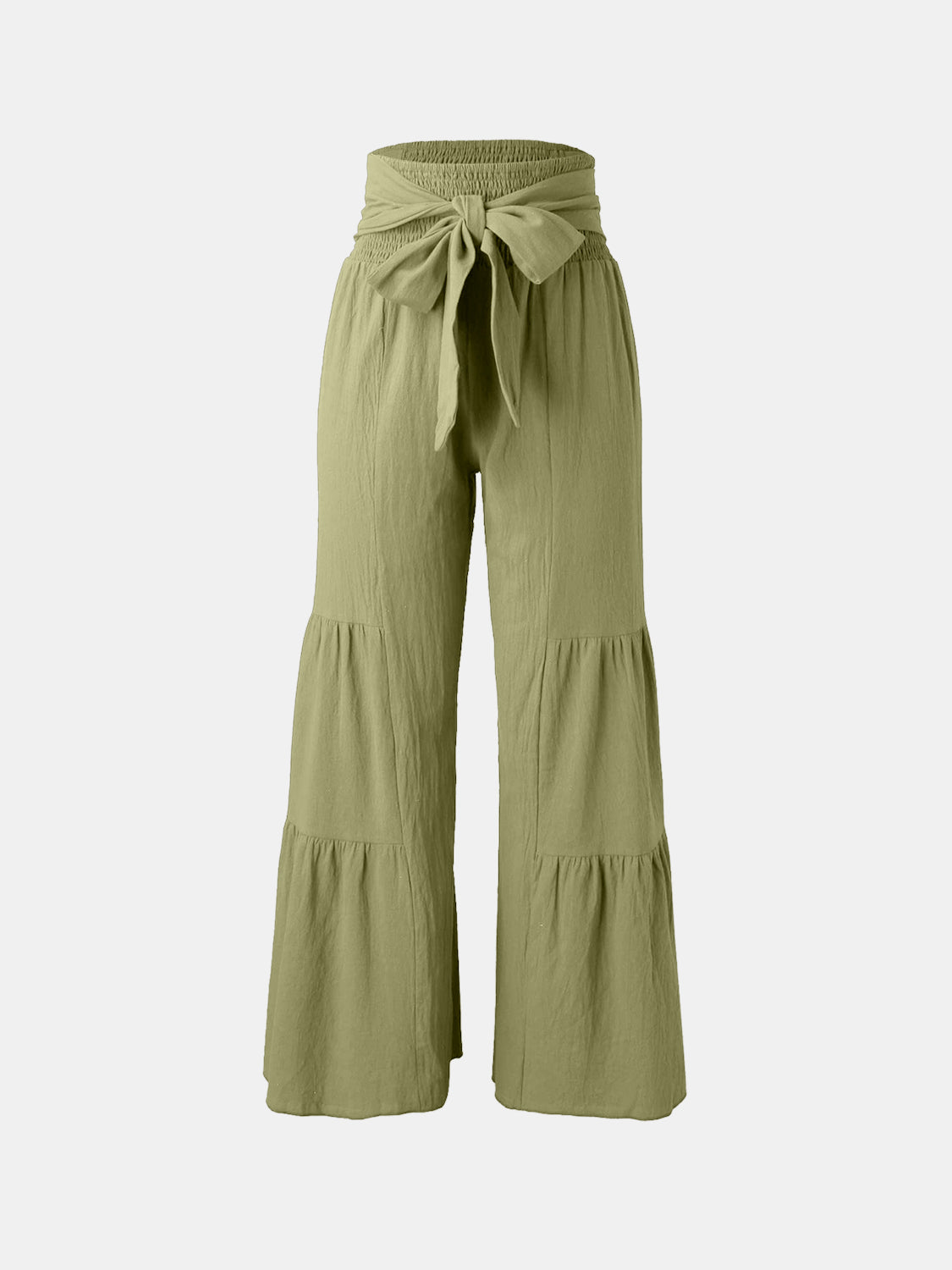Tied Ruched Wide Leg Pants - The Goddess Galleries